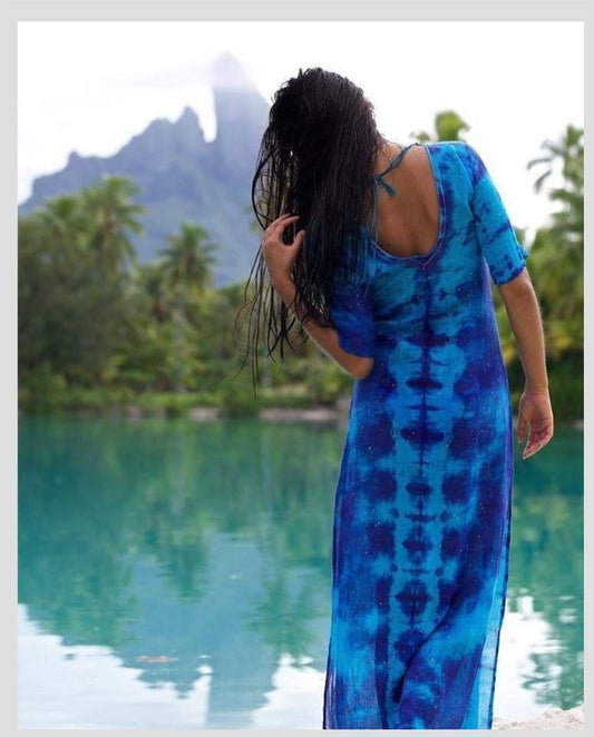 Blue & Turquoise Long Dress